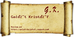 Galát Kristóf névjegykártya